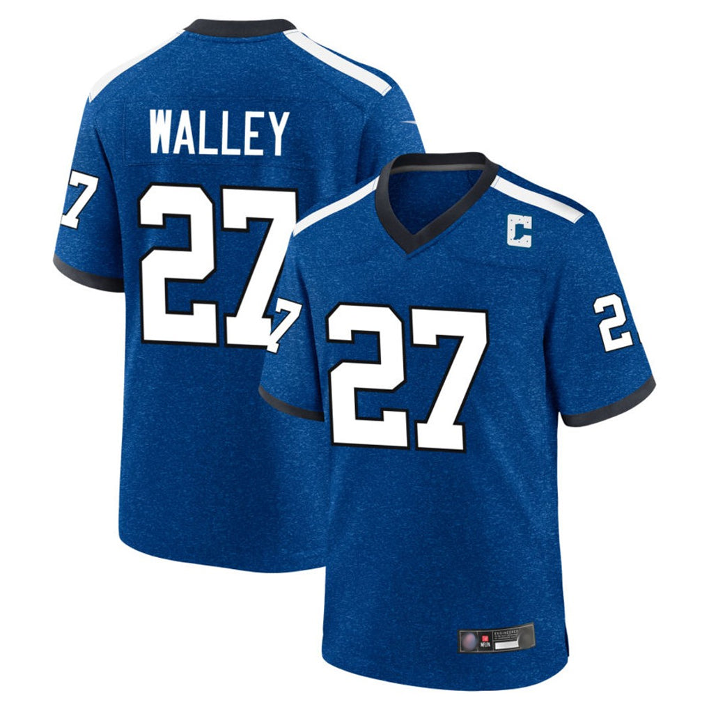 IN.Colts #27 Justin Walley Player Royal Alternate Indiana Nights Home Game Gdoa Stitched Jerseys