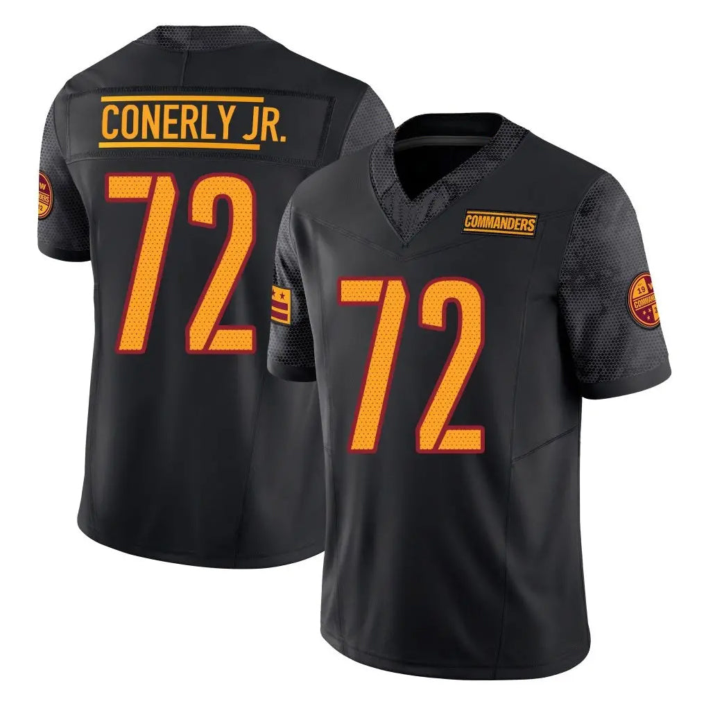 W.Commanders #72 Josh Conerly Jr. Player Black Limited Vapor F.U.S.E. Home Game Gdoa Stitched Jerseys