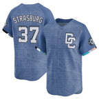 W.Nationals #37 Stephen Strasburg Player Blue City Connect Elite Fdoa Stitched Jerseys