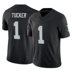 LV.Raiders #1 Tre Tucker Player Black Limited Vapor F.U.S.E. Home Game Gdoa Stitched Jerseys