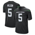 NY.Jets #5 Garrett Wilson Player Stealth Black Home Game Gdoa Stitched Jerseys