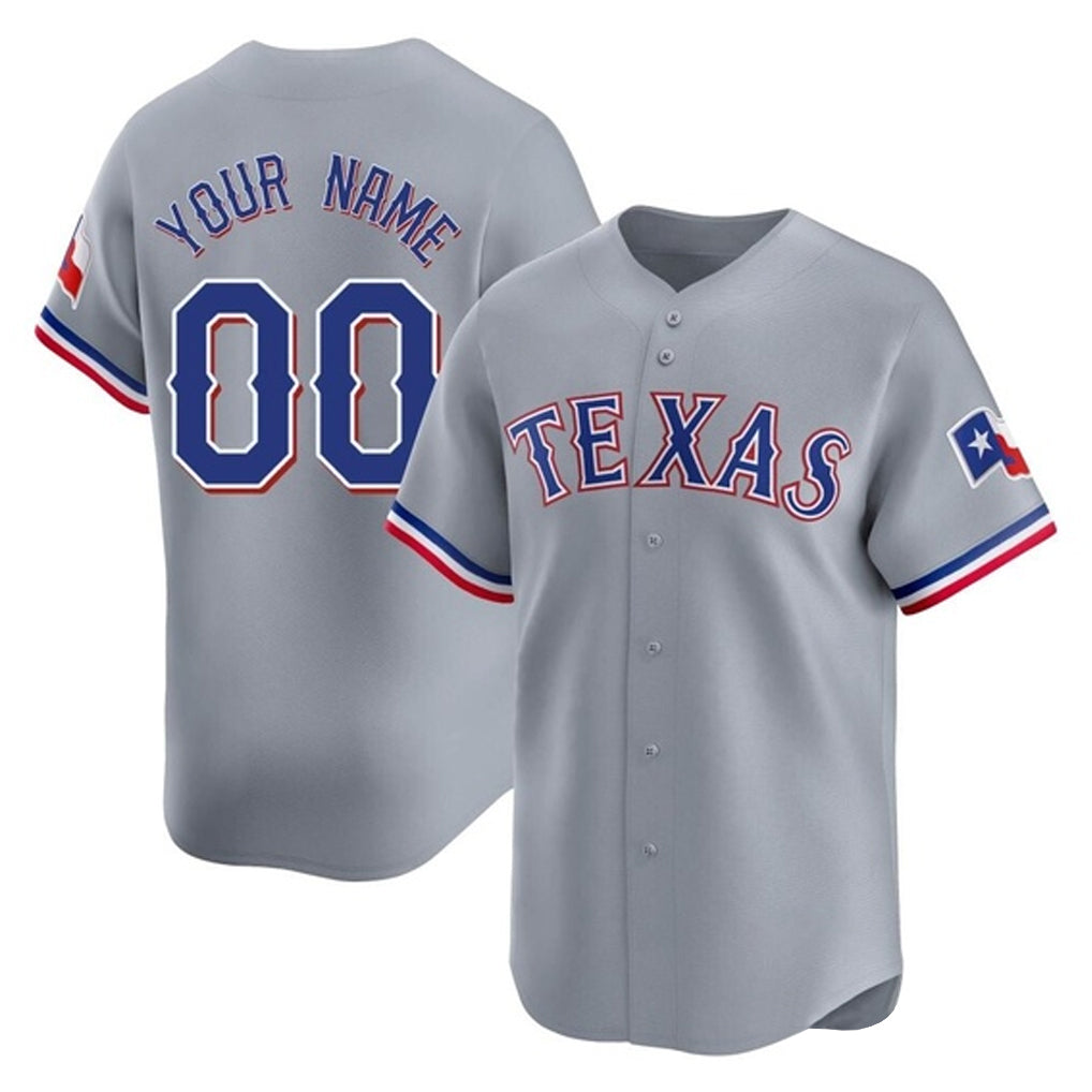 Custom T.Rangers Gray Limited Home Game Any Name & Number Gdoa Stitched Jerseys