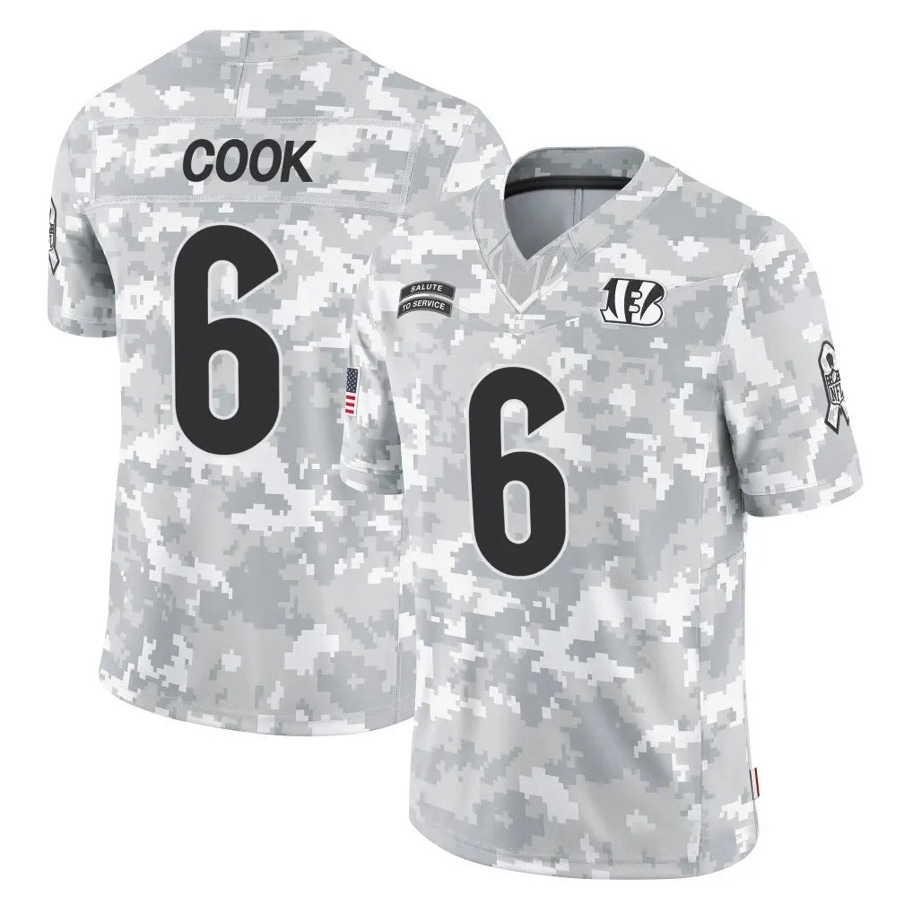 C.Bengals #6 Brian Cook Player Arctic Camo Salute to Service Limited Gdoa Stitched Jerseys