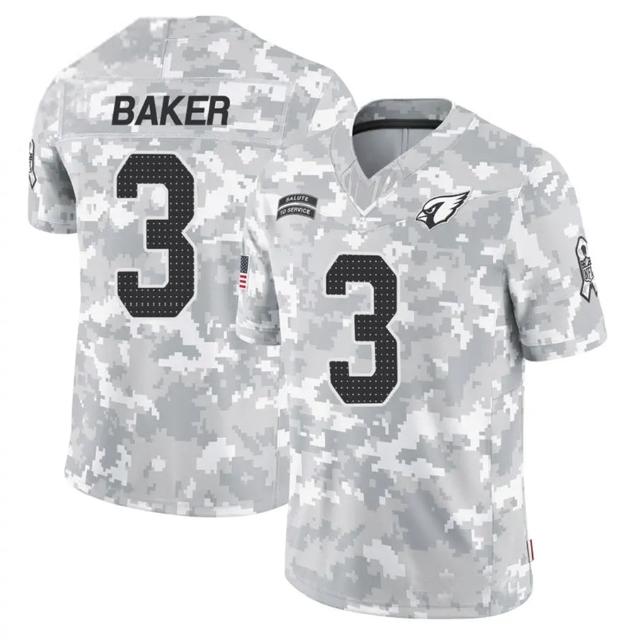 A.Cardinals #3 Budda Baker Player Camo Salute to Service Limited Gdoa Stitched Jerseys