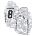 LA.Chargers #8 Omarion Hampton Player Arctic Camo Salute to Service Hoodies Limited Game Gdoa Stitched Jerseys