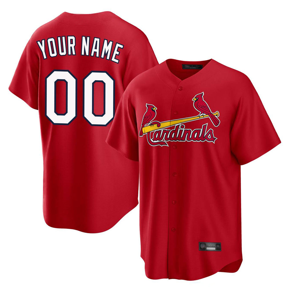 Custom St. Louis Cardinals Red Home Game Any Name & Number Gdoa Stitched Jerseys