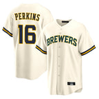 M.Brewers #16 Blake Perkins Player Cream Home Game Fdoa Stitched Jerseys