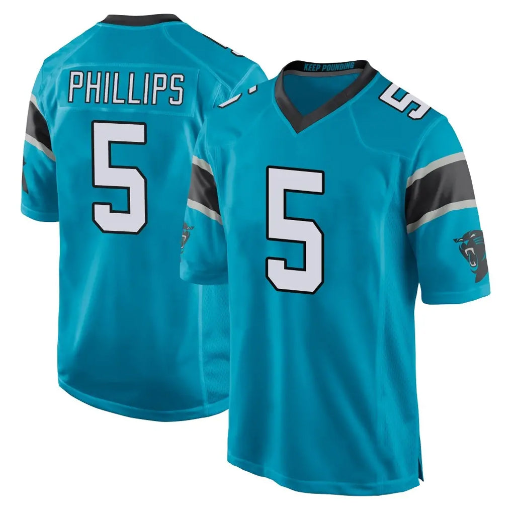C.Panthers #5 Jaelan Phillips Player Blue Game Gdoa Stitched Jerseys