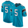 C.Panthers #5 Jaelan Phillips Player Blue Game Gdoa Stitched Jerseys