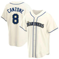 S.Mariners #8 Dominic Canzone Player Cream Home Game Fdoa Stitched Jerseys
