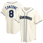 S.Mariners #8 Dominic Canzone Player Cream Home Game Fdoa Stitched Jerseys