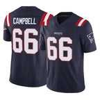 NE.Patriots #66 Will Campbell Player Navy Limited Vapor F.U.S.E. Home Game Gdoa Stitched Jerseys