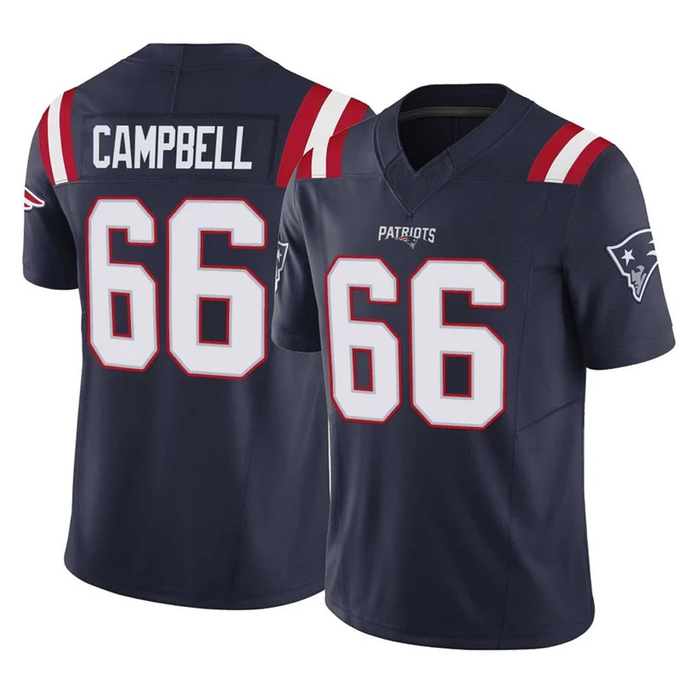 NE.Patriots #66 Will Campbell Player Navy Limited Vapor F.U.S.E. Home Game Gdoa Stitched Jerseys