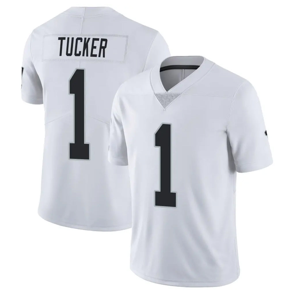 LV.Raiders #1 Tre Tucker Player White Limited Vapor Untouchable Home Game Gdoa Stitched Jerseys