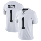 LV.Raiders #1 Tre Tucker Player White Limited Vapor Untouchable Home Game Gdoa Stitched Jerseys