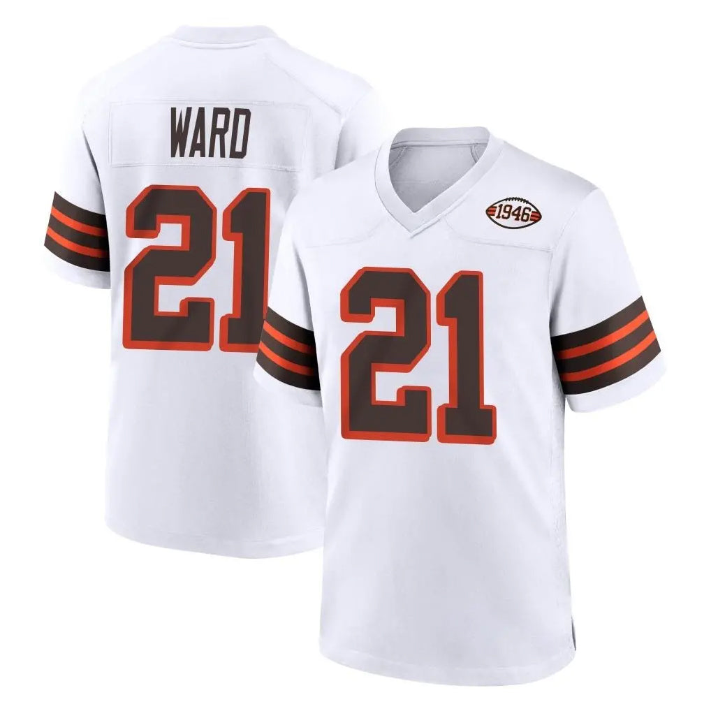 C.Browns #21 Denzel Ward Player White Alternate Home Game Gdoa Stitched Jerseys