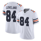 C.Bears #84 Colston Loveland Player White Classic Vapor Limited Home Game Gdoa Stitched Jerseys