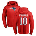 NE.Patriots #18 Kyle Williams Player Red LOGO Pullover Hoodies Home Game Gdoa Stitched Jerseys