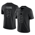 C.Panthers #9 Bryce Young Player Black Limited Reflective Game Gdoa Stitched Jerseys