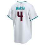 A.Diamondbacks #4 Ketel Marte Player White Replica Alt Game Stitched Jerseys