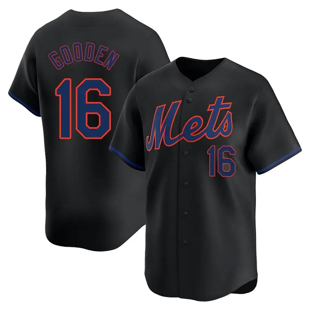 NY.Mets #16 Dwight Gooden Player Black Alternate Home Limited Fdoa Stitched Jerseys