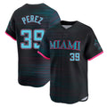 M.Marlins #39 Eury Perez Player Black City Connect Home Limited Fdoa Stitched Jerseys