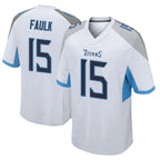 T.Titans #15 Keldric Faulk Player White Home Game Gdoa Stitched Jerseys