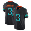 M.Dolphins #3 Chris Johnson Player Black Limited Pitch Rivalries Collection Home Game Gdoa Stitched Jerseys