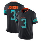 M.Dolphins #3 Chris Johnson Player Black Limited Pitch Rivalries Collection Home Game Gdoa Stitched Jerseys