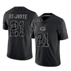 GB.Packers #21 Benjamin St-Juste Player Black Reflective Limited Home Game Gdoa Stitched Jerseys