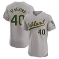 Athletics #40 Luis Severino Player Gray Road Limited Elite Home Game Gdoa Stitched Jerseys