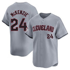 C.Guardians #24 Triston McKenzie Player Gray Road Limited Home Gdoa Stitched Jerseys