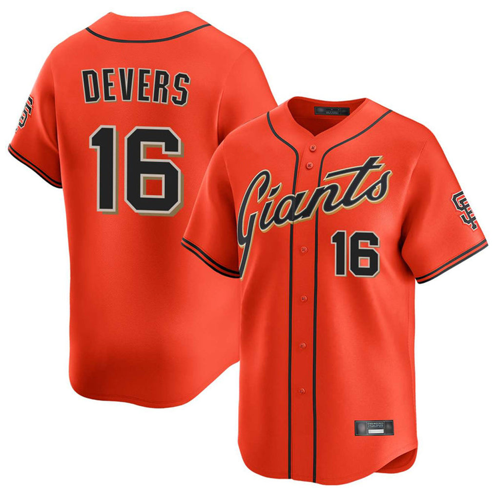 SF.Giants #16 Rafael Devers Player Orange Home Limited Fdoa Stitched Jerseys