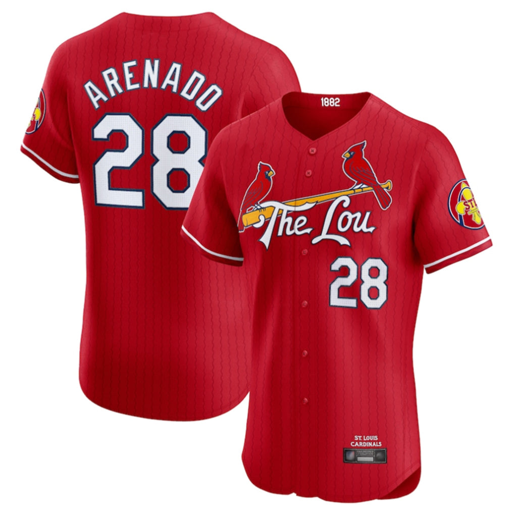 St. Louis Cardinals #28 Nolan Arenado Player Red City Connect Limited Elite Fdoa Stitched Jerseys
