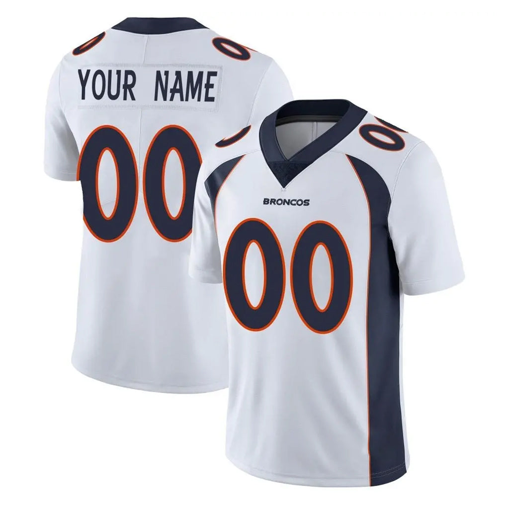 Custom D.Broncos White Vapor Untouchable Limited Home Game Any Name & Numbers Gdoa Stitched Jerseys