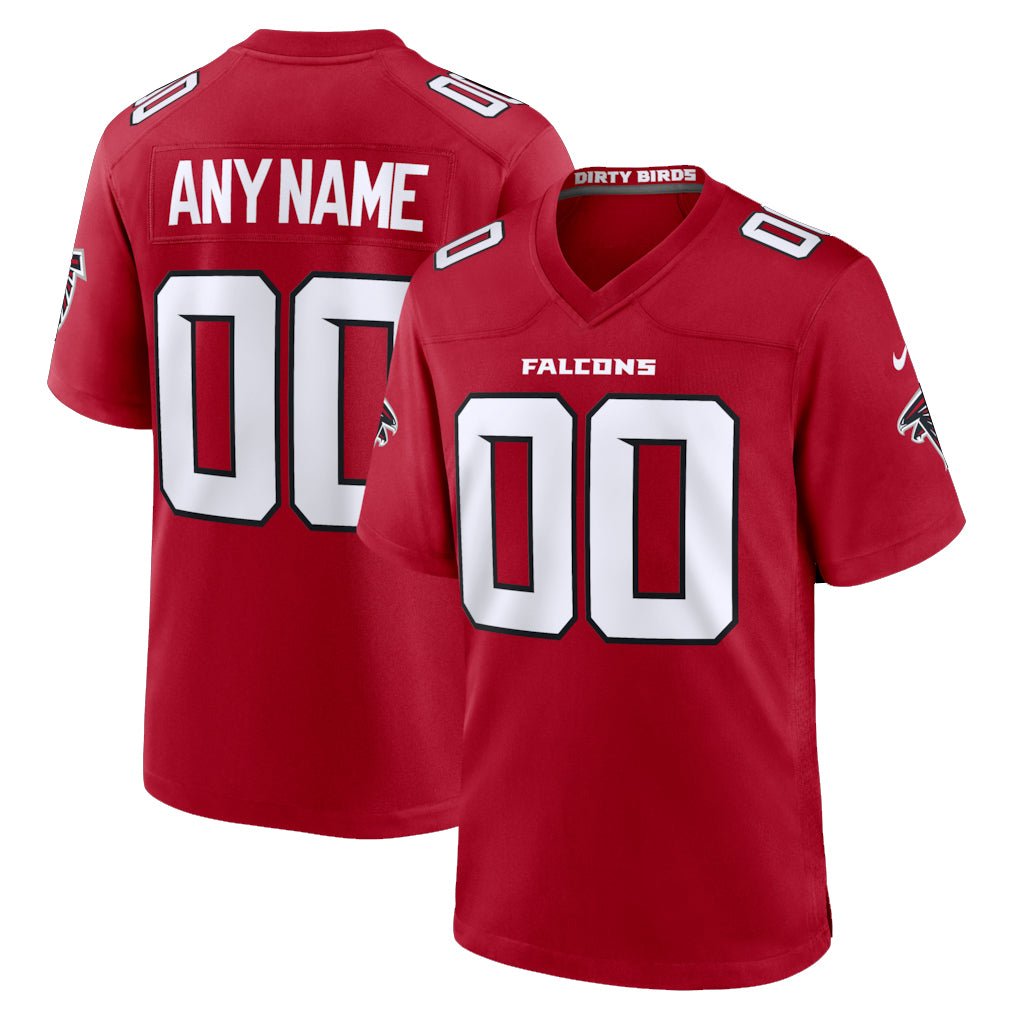 Custom A.Falcons Red Replica Home Game Any Name & Numbers Gdoa Stitched Jerseys