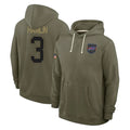 B.Bills #3 Damar Hamlin Player Olive Salute To Service Hoodies Game Gdoa Stitched Jerseys