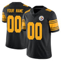 Custom P.Steelers Black Limited Color Rush Home Game Any Name & Numbers Gdoa Stitched Jerseys