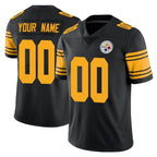 Custom P.Steelers Black Limited Color Rush Home Game Any Name & Numbers Gdoa Stitched Jerseys