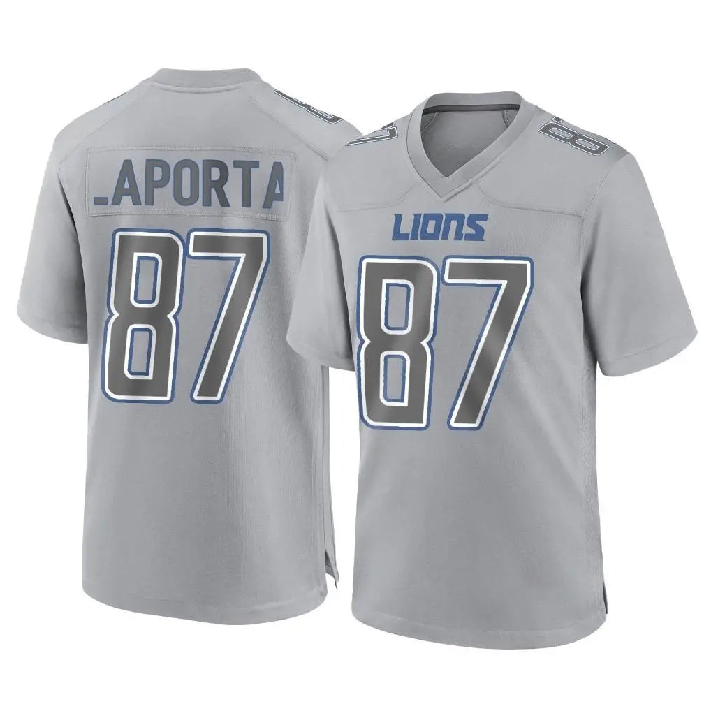 D.Lions #87 Sam LaPorta Player Gray Atmosphere Fashion Home Game Gdoa Stitched Jerseys