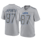D.Lions #87 Sam LaPorta Player Gray Atmosphere Fashion Home Game Gdoa Stitched Jerseys