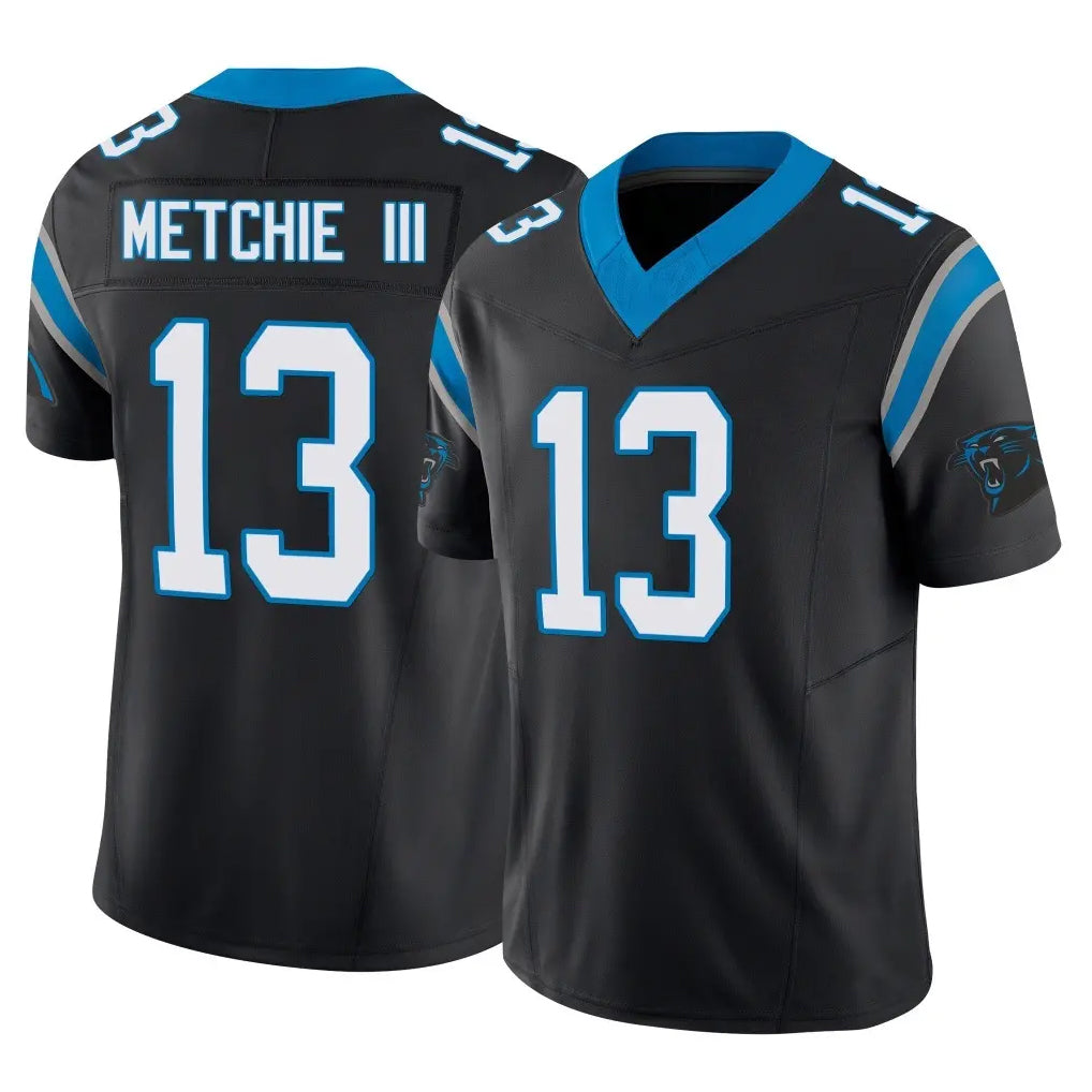 C.Panthers #13 John Metchie III Player Black Vapor F.U.S.E. Limited Home Game Gdoa Stitched Jerseys