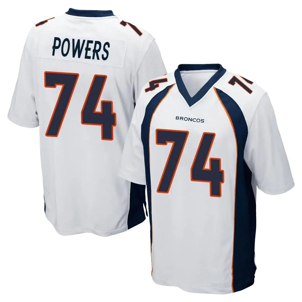 D.Broncos #74 Ben Powers Player White Game Gdoa Stitched Jerseys
