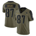 NE.Patriots #87 Romeo Doubs Player Olive Salute To Service Limited Gdoa Stitched Jerseys