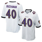 B.Ravens #40 Teddye Buchanan Player White Home Game Gdoa Stitched Jerseys