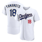 LA.Dodgers #18 Yoshinobu Yamamoto Player Gold White 2026 Collection Stadium Limited Elite Fdoa Stitched Jerseys