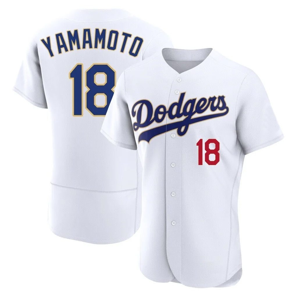 LA.Dodgers #18 Yoshinobu Yamamoto Player Gold White 2026 Collection Stadium Limited Elite Fdoa Stitched Jerseys