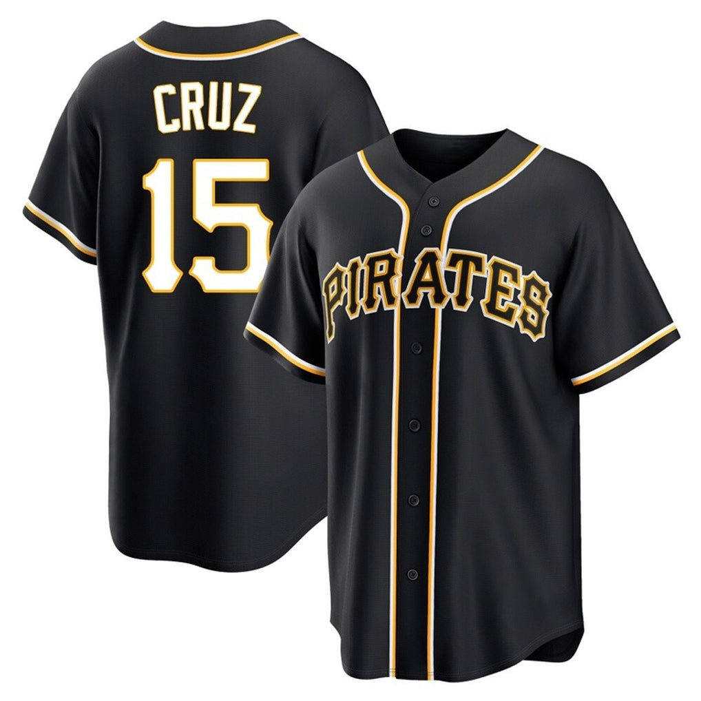 P.Pirates #15 Oneil Cruz Player Black Fashion Out Home Game Fdoa Stitched Jerseys