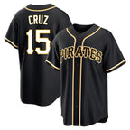 P.Pirates #15 Oneil Cruz Player Black Fashion Out Home Game Fdoa Stitched Jerseys