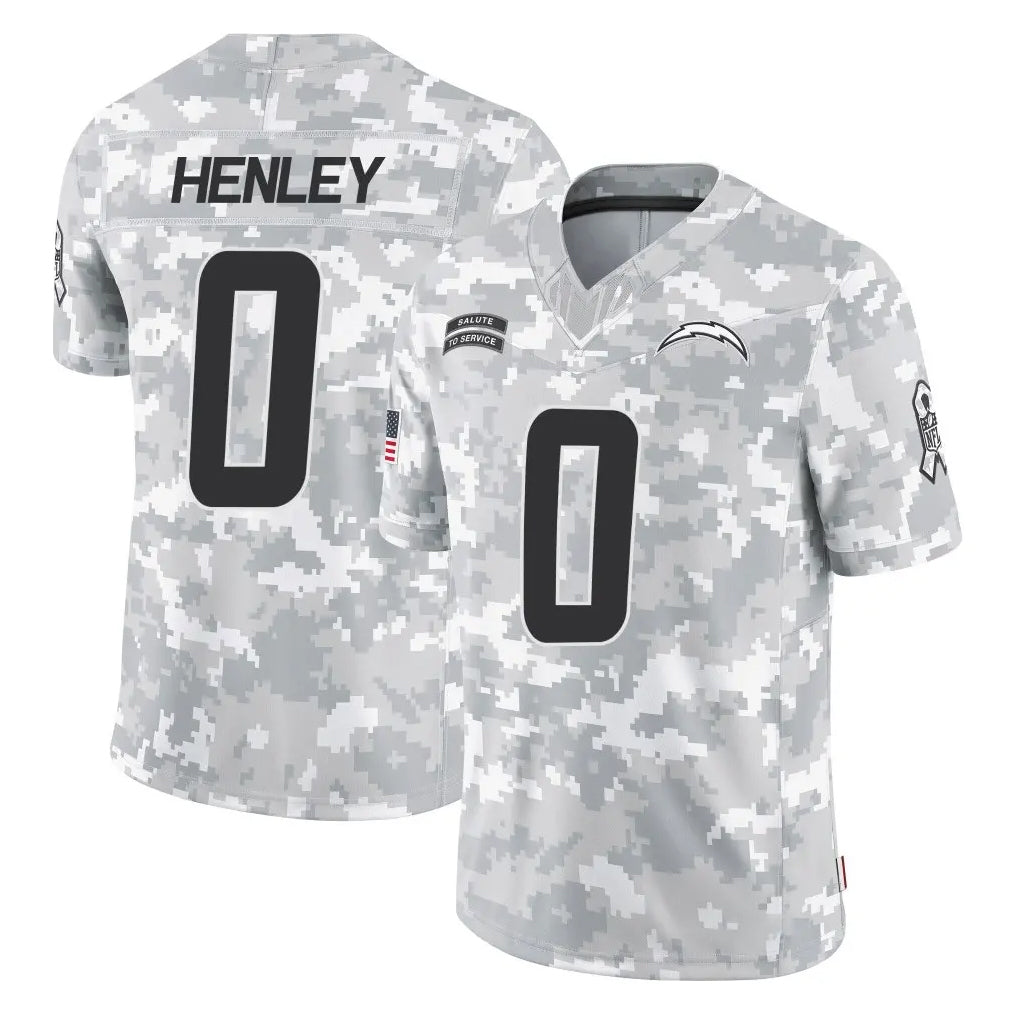 LA.Chargers #0 Daiyan Henley Player Arctic Camo Salute To Service Limited Game Stitched Jerseys